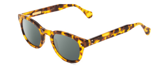 Profile View of Ernest Hemingway H4734 Designer Polarized Sunglasses with Custom Cut Smoke Grey Lenses in Gloss Tortoise Havana Yellow Gold Brown Ladies Cateye Full Rim Acetate 49 mm