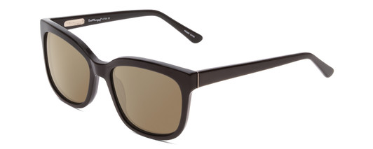 Profile View of Ernest Hemingway H4736 Designer Polarized Sunglasses with Custom Cut Amber Brown Lenses in Gloss Black Unisex Cateye Full Rim Acetate 53 mm