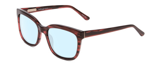 Profile View of Ernest Hemingway H4736 Designer Blue Light Blocking Eyeglasses in Burgundy Red Plum Marbled Lines Unisex Cateye Full Rim Acetate 53 mm