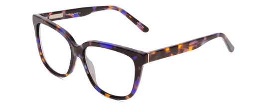 Profile View of Ernest Hemingway H4737 Designer Progressive Lens Blue Light Blocking Eyeglasses in Gloss Blue Amber Brown Violet Tortoise Glitter Unisex Cateye Full Rim Acetate 55 mm