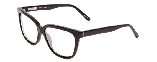 Profile View of Ernest Hemingway H4737 Designer Progressive Lens Prescription Rx Eyeglasses in Gloss Black Unisex Cateye Full Rim Acetate 55 mm