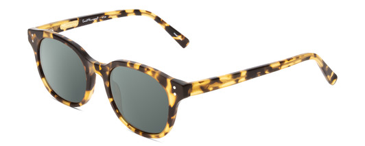 Profile View of Ernest Hemingway H4739 Designer Polarized Sunglasses with Custom Cut Smoke Grey Lenses in Antique Yellow Brown Gold Tortoise Havana Unisex Cateye Full Rim Acetate 53 mm