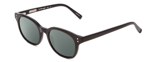 Profile View of Ernest Hemingway H4739 Designer Polarized Sunglasses with Custom Cut Smoke Grey Lenses in Gloss Black Unisex Cateye Full Rim Acetate 53 mm