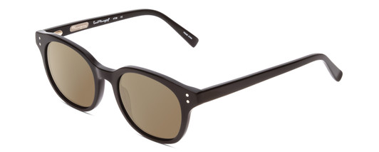 Profile View of Ernest Hemingway H4739 Designer Polarized Sunglasses with Custom Cut Amber Brown Lenses in Gloss Black Unisex Cateye Full Rim Acetate 53 mm