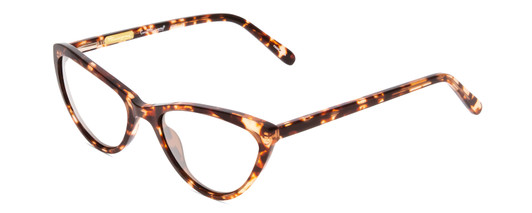 Profile View of Ernest Hemingway H4740 Designer Progressive Lens Blue Light Blocking Eyeglasses in Gloss Brown Rose Auburn Tortoise Havana Ladies Cateye Full Rim Acetate 56 mm