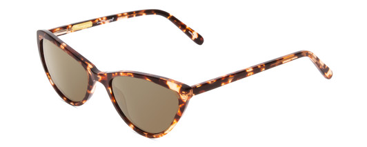 Profile View of Ernest Hemingway H4740 Designer Polarized Sunglasses with Custom Cut Amber Brown Lenses in Gloss Brown Rose Auburn Tortoise Havana Ladies Cateye Full Rim Acetate 56 mm
