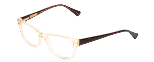 Profile View of Ernest Hemingway H4805 Designer Reading Eye Glasses with Custom Cut Powered Lenses in Light Brown Beige Crystal Mist/Red Brown Tortoise Ladies Cateye Full Rim Acetate 52 mm