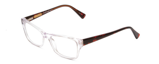 Profile View of Ernest Hemingway H4805 Designer Progressive Lens Blue Light Blocking Eyeglasses in Clear Crystal/Red Brown Tortoise Ladies Cateye Full Rim Acetate 52 mm