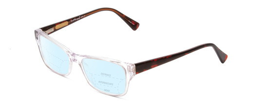 Profile View of Ernest Hemingway H4805 Designer Progressive Lens Blue Light Blocking Eyeglasses in Clear Crystal/Red Brown Tortoise Ladies Cateye Full Rim Acetate 52 mm