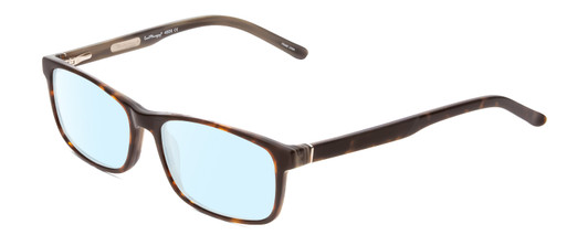 Profile View of Ernest Hemingway H4806 Designer Blue Light Blocking Eyeglasses in Yellow Brown Tortoise Havana/Olive Green Lines Layered Unisex Rectangle Full Rim Acetate 56 mm