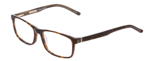 Profile View of Ernest Hemingway H4806 Designer Progressive Lens Blue Light Blocking Eyeglasses in Yellow Brown Tortoise Havana/Olive Green Lines Layered Unisex Rectangle Full Rim Acetate 56 mm