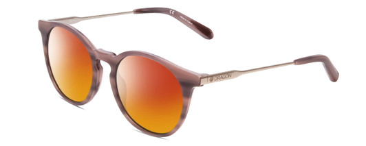 Profile View of Dragon Alliance DR520S LL HYPE Designer Polarized Sunglasses with Custom Cut Red Mirror Lenses in Blush Wood Pink Marble Unisex Classic Full Rim Acetate 51 mm