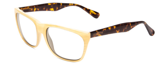 Profile View of Smith Optics Tioga Designer Progressive Lens Blue Light Blocking Eyeglasses in Horn Ivory Milk Marble Tortoise Brown Unisex Classic Full Rim Acetate 58 mm
