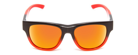 Front View of Smith Optics Rounder Unisex Round Sunglasses Dark Grey Black/Red Chromapop 51 mm