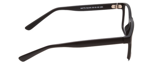 Side View of 2000&Beyond 3059 Designer Blue Light Blocking Eyeglasses in Matte Black Mens Classic Full Rim Acetate 55 mm