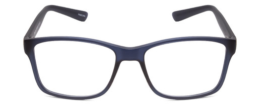 Front View of 2000&Beyond 3059 Designer Reading Eye Glasses with Custom Cut Powered Lenses in Matte Blue Mens Classic Full Rim Acetate 55 mm