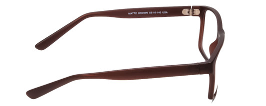 Side View of 2000&Beyond 3059 Designer Progressive Lens Blue Light Blocking Eyeglasses in Matte Brown Mens Classic Full Rim Acetate 55 mm