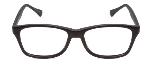 Front View of Gotham Style 237 Designer Reading Eye Glasses with Custom Cut Powered Lenses in Matte Black Unisex Classic Full Rim Acetate 55 mm