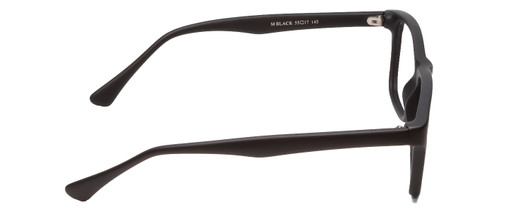 Side View of Gotham Style 237 Designer Blue Light Blocking Eyeglasses in Matte Black Unisex Classic Full Rim Acetate 55 mm