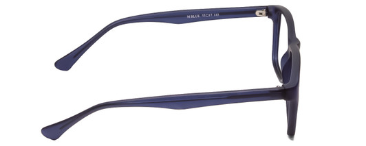 Side View of Gotham Style 237 Designer Single Vision Prescription Rx Eyeglasses in Matte Blue Unisex Classic Full Rim Acetate 55 mm