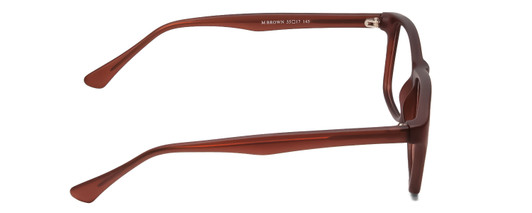 Side View of Gotham Style 237 Designer Blue Light Blocking Eyeglasses in Matte Brown Unisex Classic Full Rim Acetate 55 mm