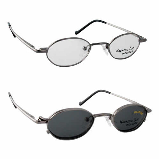 Calabria Magnetic Clip-On 230 Polarized Reading Sunglasses :: Custom Left & Right Lens