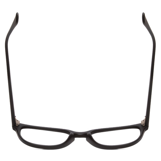 Top View of Gotham Style 252 Designer Single Vision Prescription Rx Eyeglasses in Matte Black Unisex Round Full Rim Acetate 52 mm