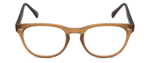 Front View of Gotham Style 252 Designer Progressive Lens Prescription Rx Eyeglasses in Matte Tan Brown Unisex Round Full Rim Acetate 52 mm