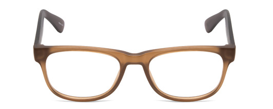 Front View of Gotham Style 253 Designer Reading Eye Glasses with Custom Cut Powered Lenses in Matte Tan Brown Unisex Classic Full Rim Acetate 52 mm