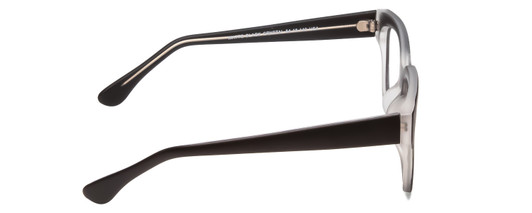 Side View of Gotham Style 254 Designer Reading Eye Glasses with Custom Cut Powered Lenses in Matte Black Crystal Mens Square Full Rim Acetate 54 mm