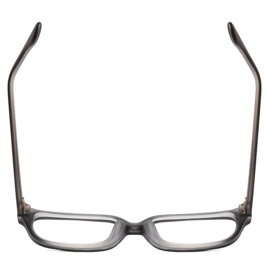 Top View of Gotham Style 254 Designer Reading Eye Glasses with Custom Cut Powered Lenses in Matte Black Crystal Mens Square Full Rim Acetate 54 mm