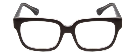 Front View of Gotham Style 254 Designer Bi-Focal Prescription Rx Eyeglasses in Matte Black Crystal Mens Square Full Rim Acetate 54 mm