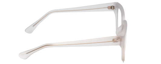 Side View of Gotham Style 254 Designer Blue Light Blocking Eyeglasses in Matte Crystal Clear Mens Square Full Rim Acetate 54 mm