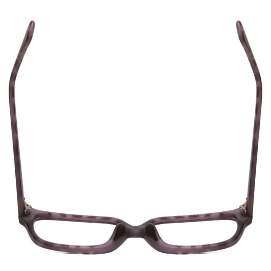 Top View of Gotham Style 254 Designer Reading Eye Glasses with Custom Cut Powered Lenses in Matte Grey Tortoise Ladies Square Full Rim Acetate 54 mm