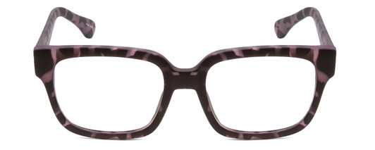 Front View of Gotham Style 254 Designer Single Vision Prescription Rx Eyeglasses in Matte Grey Tortoise Ladies Square Full Rim Acetate 54 mm
