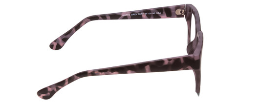 Side View of Gotham Style 254 Designer Progressive Lens Blue Light Blocking Eyeglasses in Matte Grey Tortoise Ladies Square Full Rim Acetate 54 mm