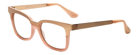 Profile View of Isaac Mizrahi IM90-79 Designer Progressive Lens Prescription Rx Eyeglasses in Rose Gold Unisex Cateye Full Rim Acetate 51 mm