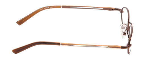 Side View of Vivid KIDS 115 Unisex Oval Designer Reading Glasses Bronze Brown Tan White 44 mm