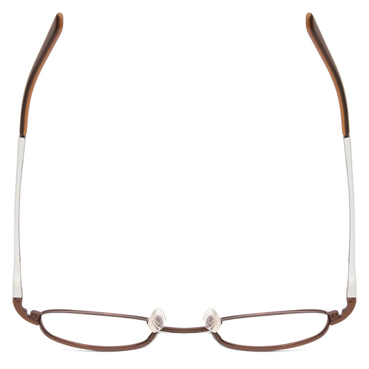 Top View of Vivid KIDS 115 Unisex Oval Designer Reading Glasses Bronze Brown Tan White 44 mm