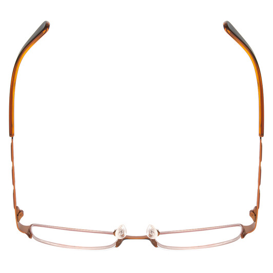 Top View of Vivid 371-C02 Designer Single Vision Prescription Rx Eyeglasses in Metallic Orange/Brown Unisex Rectangle Semi-Rimless Metal 50 mm