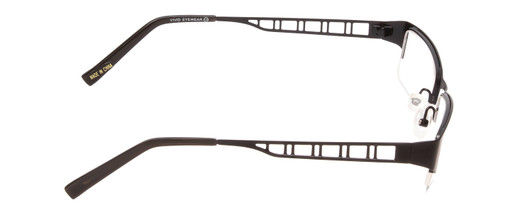 Side View of Vivid 412 Unisex Rectangle SemiRimless Designer Reading Glasses Satin Black 52mm