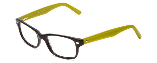 Profile View of Vivid 812 Unisex Classic Blue Light Glasses Black & Moss Green 50 mm Custom Lens