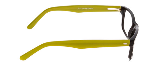 Side View of Vivid 812 Designer Blue Light Blocking Eyeglasses in Black & Moss Green Unisex Classic Full Rim Acetate 50 mm