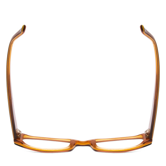 Top View of Vivid 902 Womens Oval Full Rim Designer Reading Glasses Auburn Amber Orange 49mm