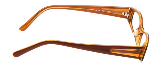 Side View of Vivid 902 Designer Single Vision Prescription Rx Eyeglasses in Auburn Amber Orange Ladies Oval Full Rim Acetate 49 mm