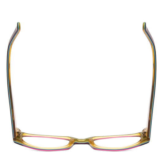 Top View of Vivid 902 Women Oval Full Rim Designer Reading Glasses in Purple Blue Green 49mm