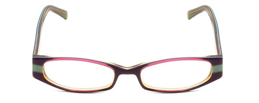 Front View of Vivid 902 Designer Single Vision Prescription Rx Eyeglasses in Purple Blue Green Ladies Oval Full Rim Acetate 49 mm