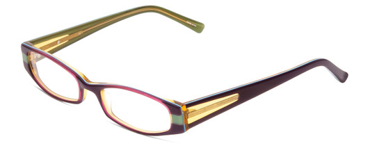 Profile View of Vivid 902 Womens Oval Designer Blue Light Glasses Purple Blue Green 49 mm Custom