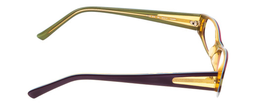 Side View of Vivid 902 Designer Blue Light Blocking Eyeglasses in Purple Blue Green Ladies Oval Full Rim Acetate 49 mm