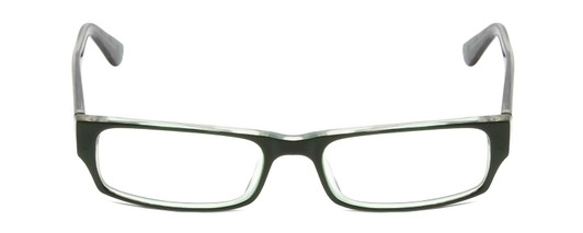 Front View of Moda Vision 2013 Designer Progressive Lens Prescription Rx Eyeglasses in Green Crystal Layer Mosaic Unisex Rectangle Full Rim Acetate 55 mm